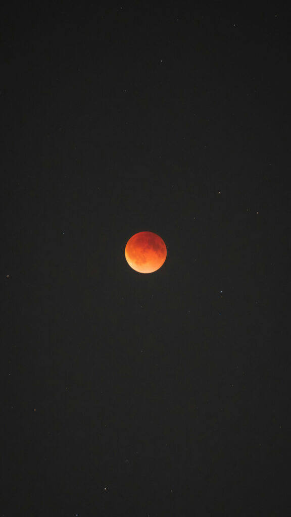 Blood Moon Lunar Eclipse Spiritual Night Sky Phone Wallpaper