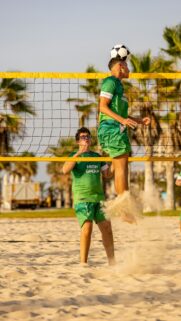 Athletic Beach Footvolley Match Action Sport Mobile Wallpaper