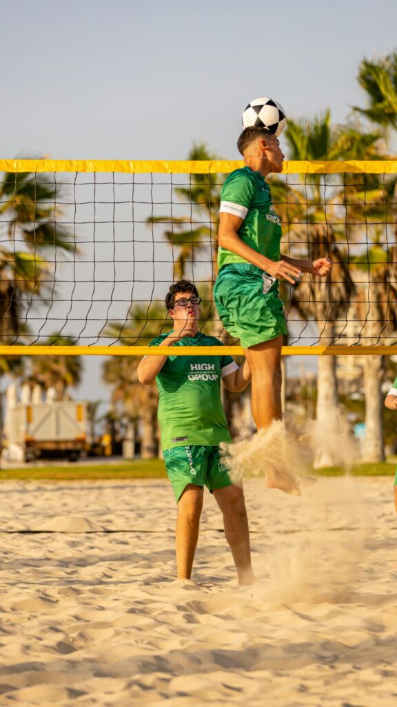 Athletic Beach Footvolley Match Action Sport Mobile Wallpaper