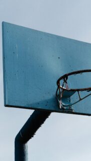 Rustic Blue Basketball Backboard Minimalist Aesthetic Wallpaper