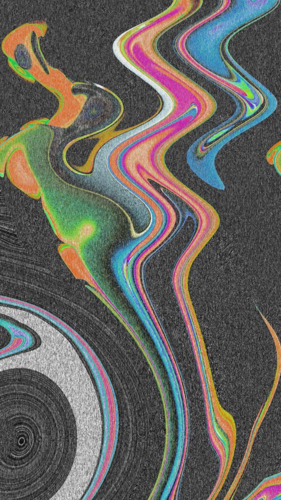Abstract Liquid Swirls and Colorful Fluid Waves Mobile Wallpaper