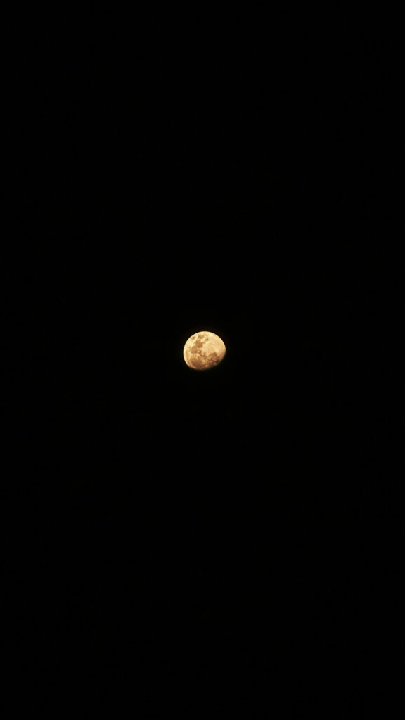 Golden Gibbous Moon Celestial Energy Spiritual Aesthetic Wallpaper
