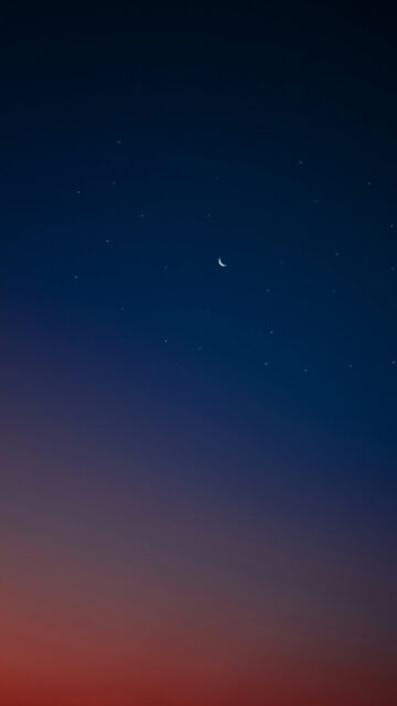 Minimalist Crescent Moon Celestial Aesthetic Night Sky Phone Wallpaper