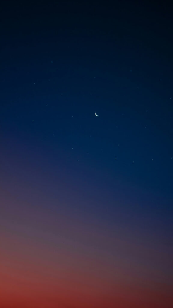 Minimalist Crescent Moon Celestial Aesthetic Night Sky Phone Wallpaper