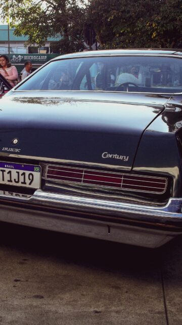 Vintage Buick Century Classic Car Rear View Luxury Aesthetic Wallpaper