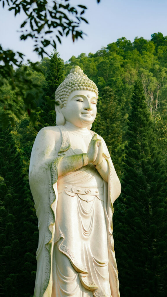 Zen Buddha Statue Spiritual Peace and Mindfulness Meditation Wallpaper