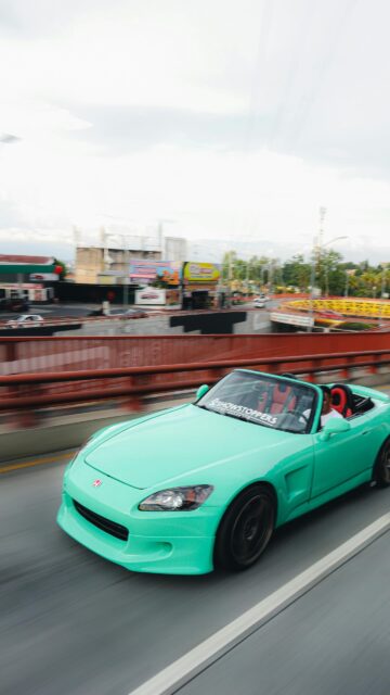Mint Green Honda S2000 Convertible JDM Sports Car Phone Wallpaper