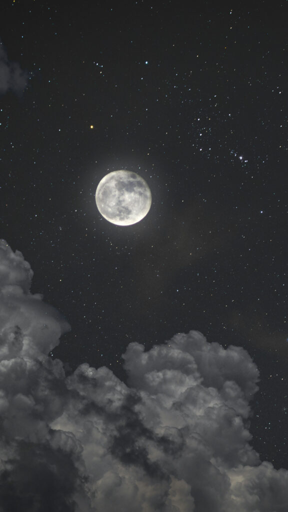 Full Moon Spiritual Energy and Night Sky Aesthetic Mobile Wallpaper