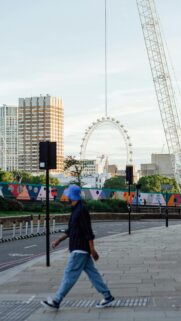 Urban London Street Scene with London Eye Mobile Wallpaper