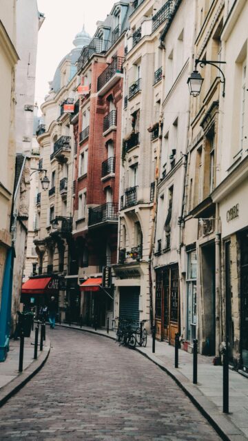 Charming Paris Street Cobblestone Alleyway Phone Wallpaper