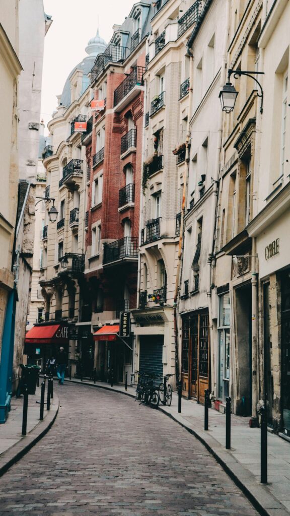 Charming Paris Street Cobblestone Alleyway Phone Wallpaper