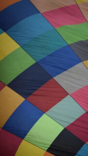 Colorful Geometric Diamond Pattern Hot Air Balloon Fabric Wallpaper