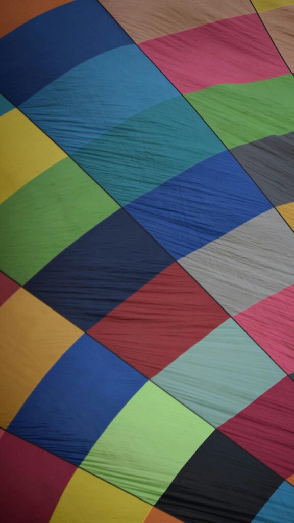 Colorful Geometric Diamond Pattern Hot Air Balloon Fabric Wallpaper