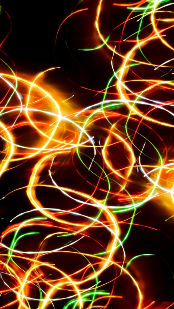 Vibrant Abstract Light Trails and Neon Curves Mobile Wallpaper