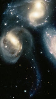 Cosmic Gemini Duality: Celestial Twin Galaxies Spiritual Phone Wallpaper