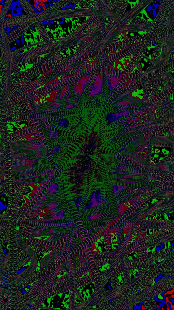 Abstract Neon Ribbed Tendril Mesh Psychedelic Digital Art Wallpaper