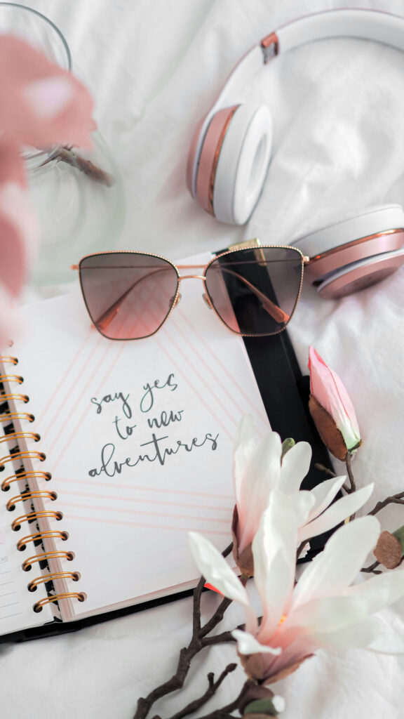 Say Yes to New Adventures: Manifestation Vision Board Aesthetic Wallpaper