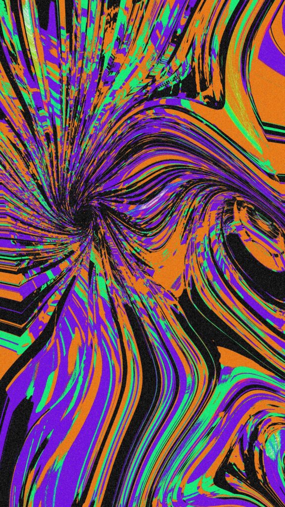 Abstract Neon Swirls and Digital Liquid Flow Phone Wallpaper