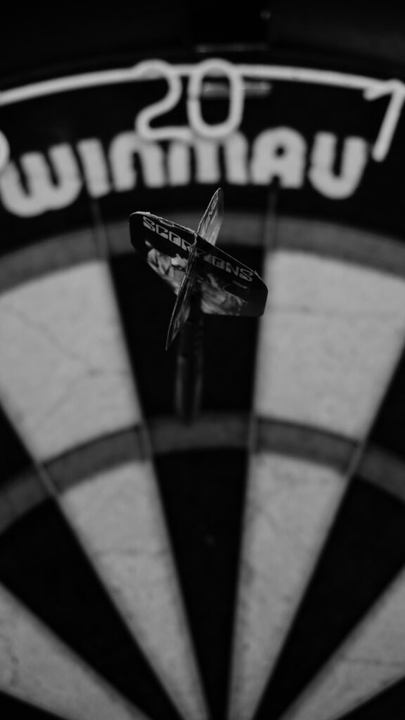 Close-up Black and White Dartboard Sport Mobile Wallpaper