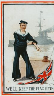 Vintage British Sailor Poster Art We’ll Keep The Flag Flying Wallpaper