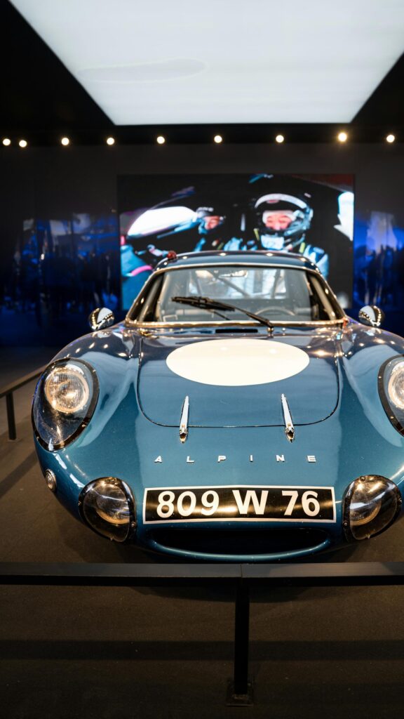 Vintage Alpine Racing Car Front View Mobile Wallpaper