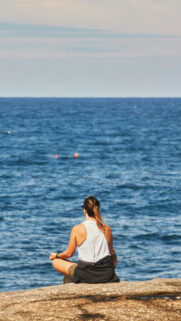 Zen Mindfulness and Ocean Meditation Spiritual Energy Aesthetic Wallpaper