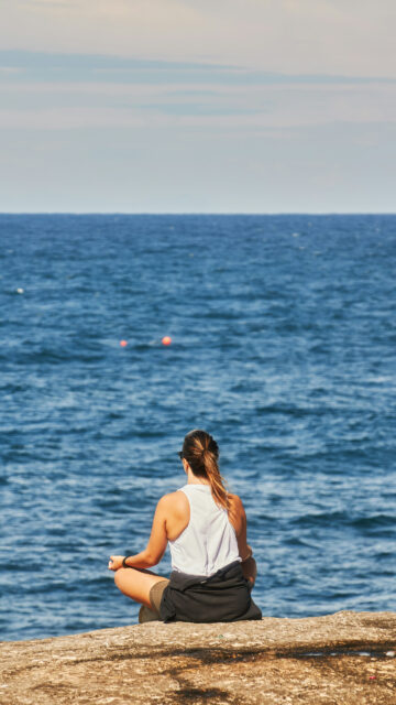 Zen Mindfulness and Ocean Meditation Spiritual Energy Aesthetic Wallpaper