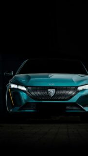 Peugeot 308 Emerald Green Sporty Front View Mobile Wallpaper