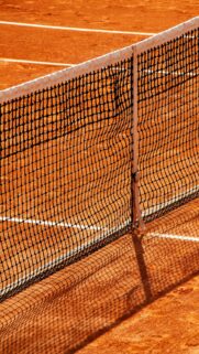 Clay Tennis Court Net Close-up Sports Mobile Wallpaper