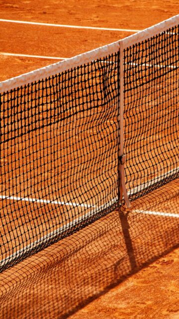 Clay Tennis Court Net Close-up Sports Mobile Wallpaper