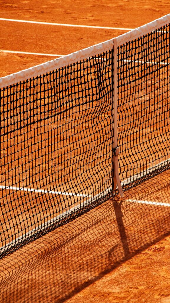 Clay Tennis Court Net Close-up Sports Mobile Wallpaper