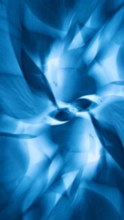 Abstract Blue Swirling Petals and Motion Light Waves Mobile Wallpaper
