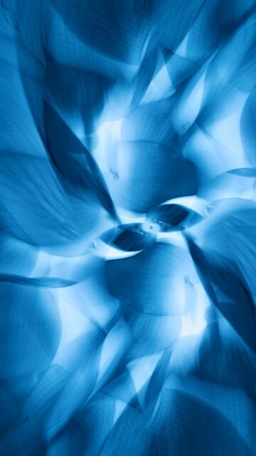 Abstract Blue Swirling Petals and Motion Light Waves Mobile Wallpaper