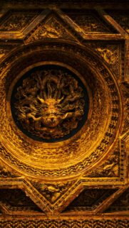 Golden Imperial Dragon Mandala Spiritual Energy Symbol Wallpaper