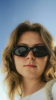 Stylish Girl in Sunglasses Portrait Summer Aesthetic Phone Wallpaper