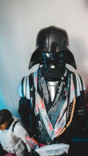 Darth Vader Cosplay with Coors Light and Supreme Accessories Wallpaper