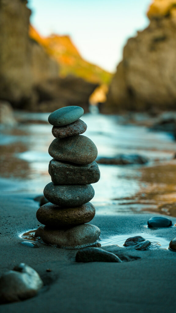 Zen Stone Stacking for Grounding and Manifestation Abundance Wallpaper