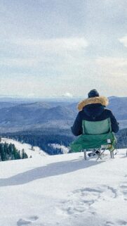 Solitude in the Snowy Mountains Phone Background Wallpaper
