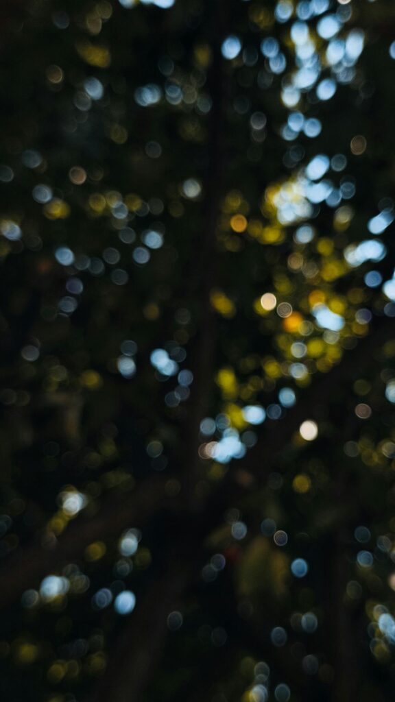 Dreamy Bokeh Light Orbs Abstract Forest Phone Wallpaper