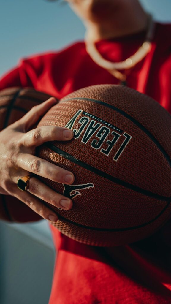 Basketball Legacy Player Hands Close-up Red Aesthetic 4K Wallpaper