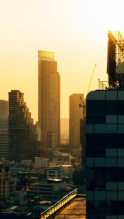 Golden Sunset Skyscraper Cityscape Smartphone Wallpaper