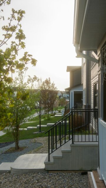 Sunlit Suburban Neighborhood Architectural View Phone Wallpaper