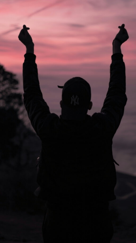 Manifesting Love and Connection Silhouette Aesthetic Phone Wallpaper