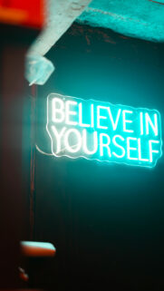 Believe In Yourself Neon Manifestation Success Mindset Phone Wallpaper
