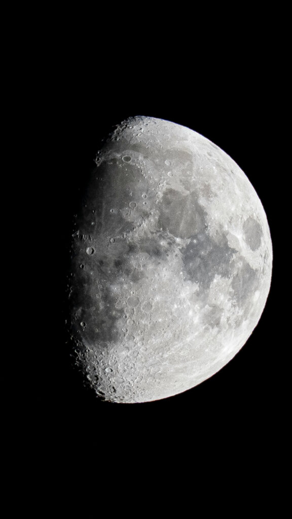Glistening Waxing Gibbous Moon Phase Aesthetic Spiritual Wallpaper