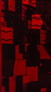 Abstract Red Geometric 3D Structure Digital Art Phone Wallpaper