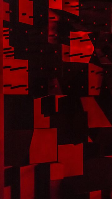 Abstract Red Geometric 3D Structure Digital Art Phone Wallpaper