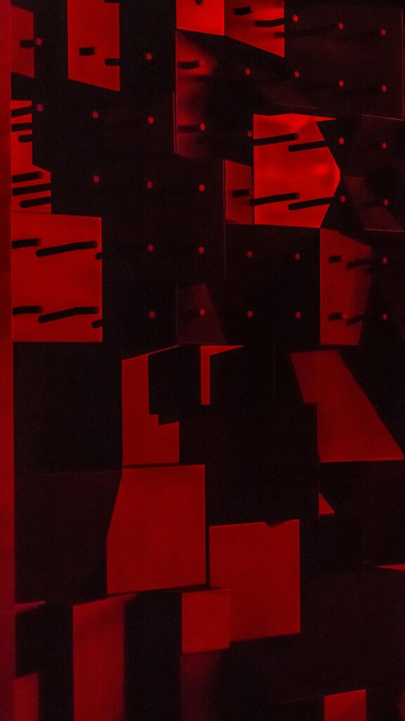 Abstract Red Geometric 3D Structure Digital Art Phone Wallpaper