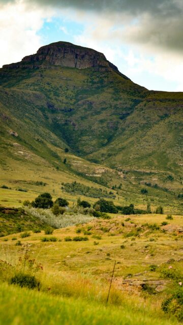 Majestic Mountain Peak Over Green Valley Mobile Wallpaper
