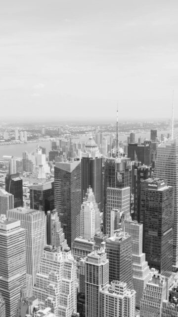 Stunning New York City Skyscrapers View Monochrome Aesthetic Wallpaper
